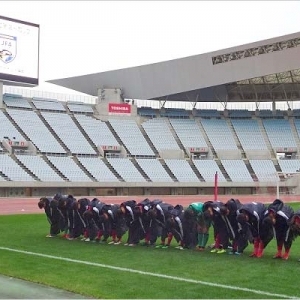 U-15プレナスなでしこアカデミーカップ2019決勝 ac福島戦｜サポーターの皆さんに挨拶